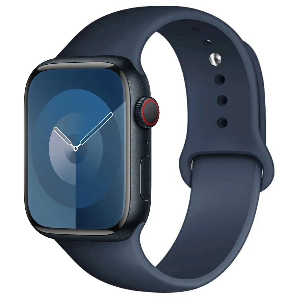 Apple Watch Silicone Sport Band – All Sizes Compatible (38–49mm)