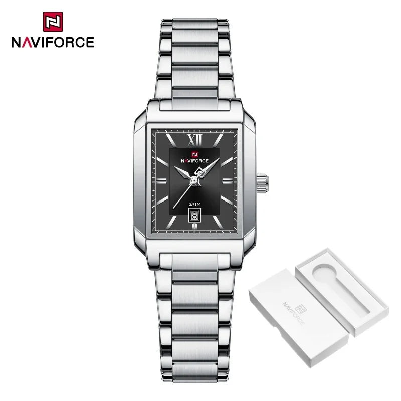 NAVIFORCE Classic Women's Watch: Elegant Stainless Steel Strap with Date Display"