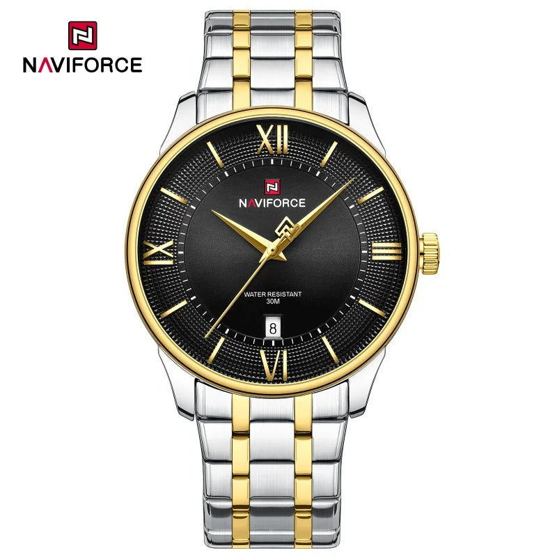 NAVIFORCE NF9272S Luxury Men's Watch: Minimalist Chronograph with Stainless Steel Strap"
