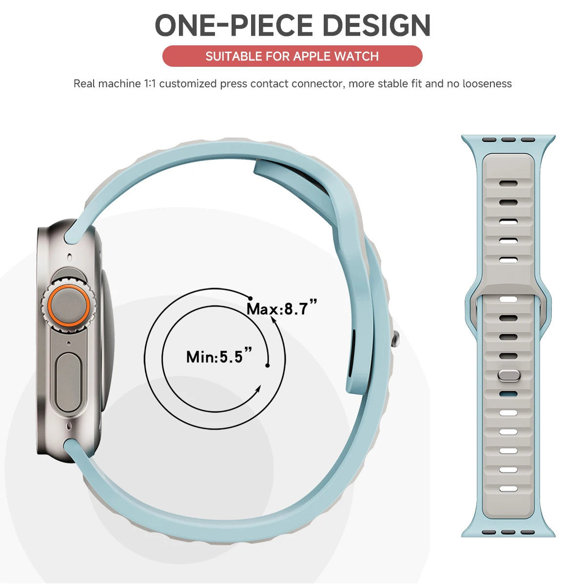 ⌚ Silicone Sport Band for Apple Watch – Compatible with Series 1–10, Ultra (49mm–40mm) Comfortable Strap for Men & Women