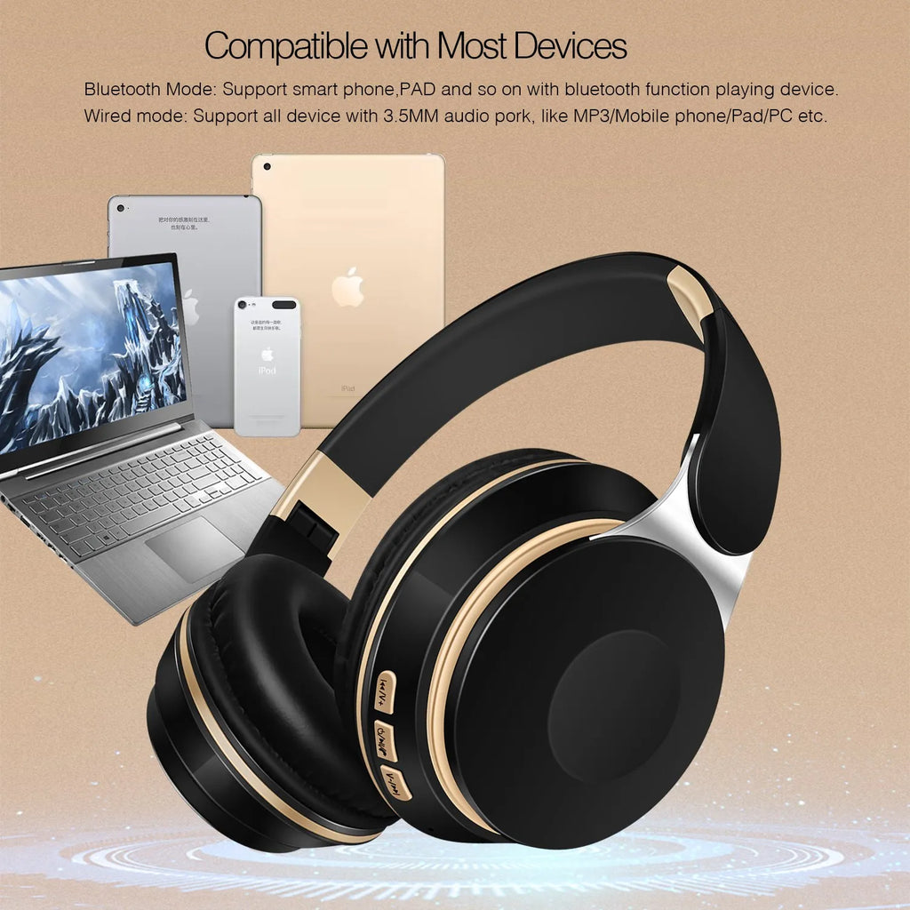 🎧 Wireless Bluetooth Headphones 2026 – Stereo Headband, SD Card Support & Mic for iOS/Android Devices