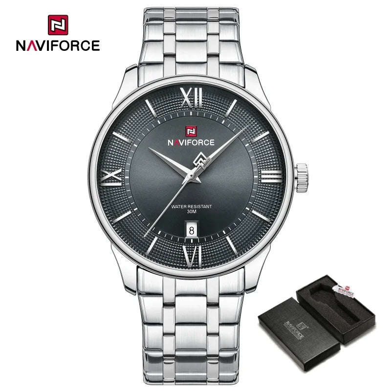 NAVIFORCE NF9272S Luxury Men's Watch: Minimalist Chronograph with Stainless Steel Strap"