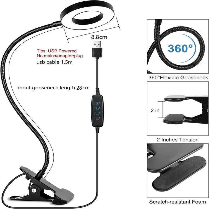 Flexible LED Book Light Clip Lamp – Eye Protection